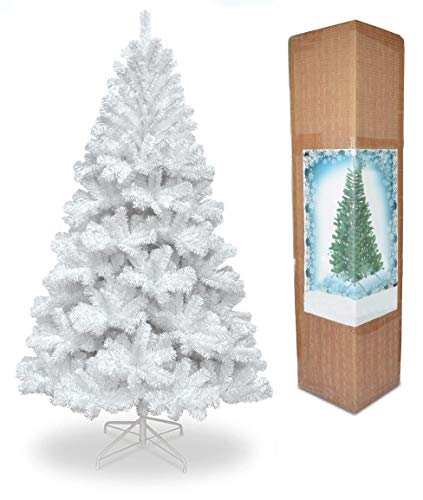 SHATCHI Weiß 8ft/240cm Künstlichen Weihnachtsbaum Alaskan Pine 1100 Spitzen Xmas Home Dekorationen 2,4m, Metallständer, Plastic von SHATCHI