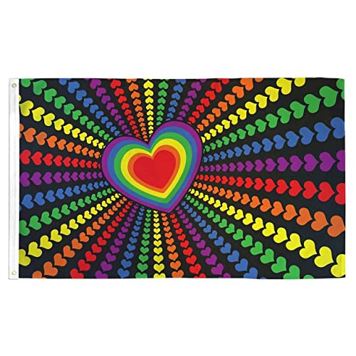 Shatchi LGBT Flagge, 150 x 91 cm, Pride Regenbogen-Schwule, Lesbische Liebe, Parade, Festival-Geschenke, Unterstützung Hochzeits-Dekoration, Polyester von SHATCHI