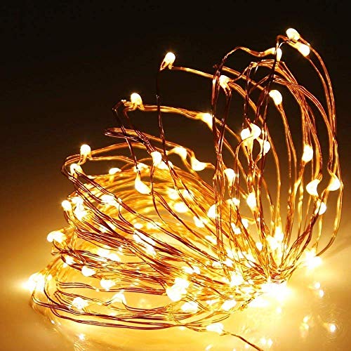 SHATCHI 2 m lange, 20 warmweiße LED-Lichter, Micro-Reis-Silber-Kupferdraht, batteriebetrieben, Glühwürmchen-Lichterkette, Hochzeit, Party, Weihnachtsdekoration, Heim-/Schlafzimmer-Dekoration von SHATCHI