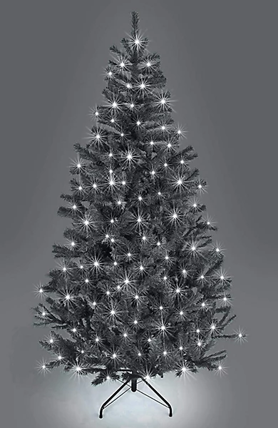 Shatchi Weihnachtsbaum Baum Tanne Schwarz Mit Led Künstlicher Baum Christbaum  B-Ware von SHATCHI