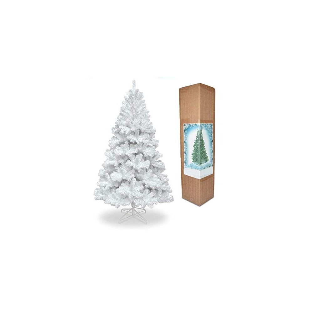 Shatchi Weihnachtsbaum Kunstbaum Alaskan Pine Schnee Xmas Tannenbaum Deko Weiß  B-Ware von SHATCHI