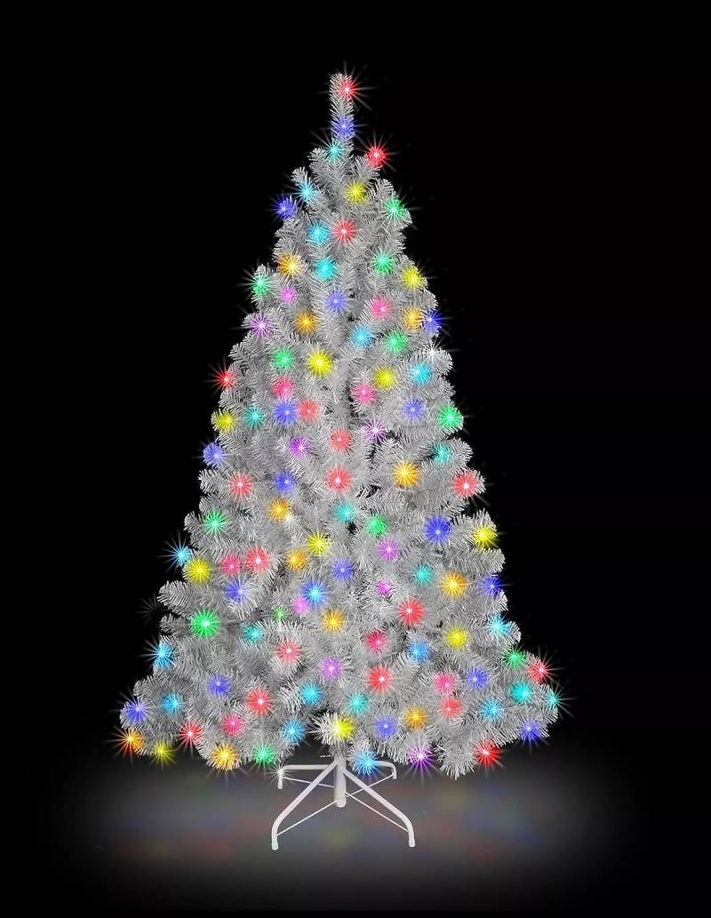 Shatchi Weihnachtsbaum Tannenbaum 120cm Alaska Kiefer Beleuchtet Weiß Led  B-Ware von SHATCHI