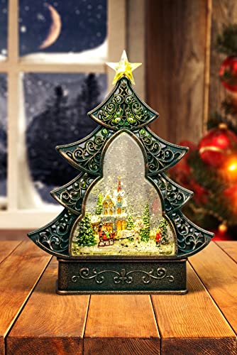Weihnachtskrippe Globus Baum mit wirbelndem Wasser glitzernde Musik und Lichtern für Weihnachten Heimdekoration Geschenke von SHATCHI