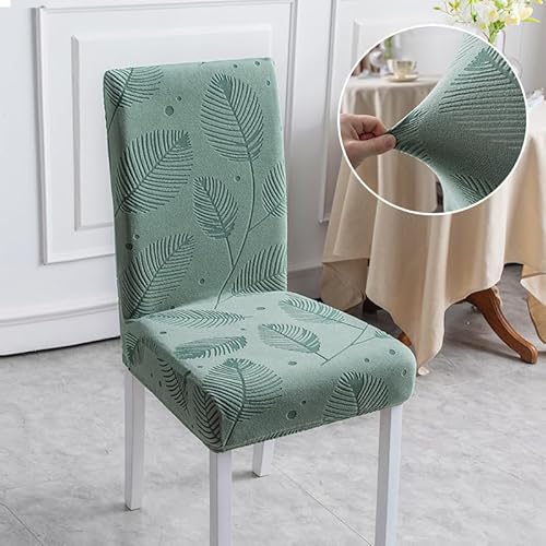 Stuhlhussen 6Er Set Grün Stretch Esszimmer Stuhlbezug Für Esszimmerstühle, Eckige Stuhllehnen Abnehmbarer Waschbarer Spandex Stuhlüberzug Für Küchenstühle,Hotel, Bankett Set of 8 von SHATSS