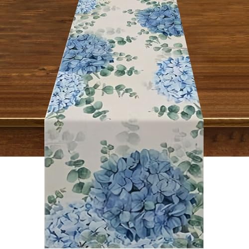 Tischläufer Blaue Blume Dekorativer Tischläufer,Tischläufer Waschbare Tischdecke,Für Esszimmer Küche Bauernhaus Hochzeit Geburtstag Draussen,Leinenoptik Tischläufer Blaue Blume Dekorativer Tischläufer,Tischläufer Waschbare Tischdecke,Für Esszimmer Küche Bauernhaus Hochzeit Geburtstag Draussen,Leinenoptik von SHATSS