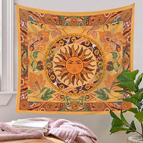 Wandtuch Orange Sun God Wandteppiche Wandbehang Tapisserie, Wandteppich Wandtuch Wandkunst Tapisserie,Wohnzimmer Schlafzimmer150X130Cm von SHATSS