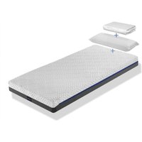 Pack Visko - Matratze 90X200 platon, Hohe 20 cm + 1 Viskoelastisches Kopfkissen 90x35 + 1 Matratzenschoner 90x200 von SHAULA