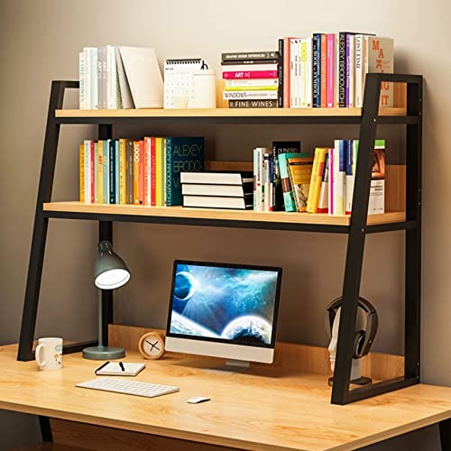 2-stöckiges Mehrzweck-Schreibtischregal für die Arbeitsplatte, verstellbar, Regal mit Leiter für Computer-Schreibtisch von SHAWLA