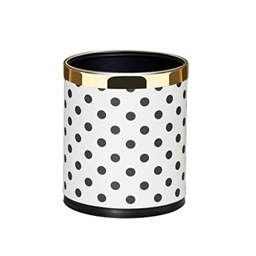 Abfallkorb Design Punkte Abfalleimer Badezimmer Abfallkörbe 10 L Ohne Deckel Doppellagiger Druckring Abfallbehälter Küche Bad BüroMülleimer von SHAWLA