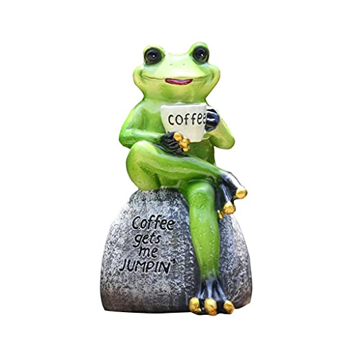 Decorazione Giardino Skulptur Gartendekoration Frosch Skulptur Dekoration Harz Handwerk Simulation Tier Statue Ornamente verwendet für Rasen Balkon Terrasse Garten Dekoration von SHAWLA