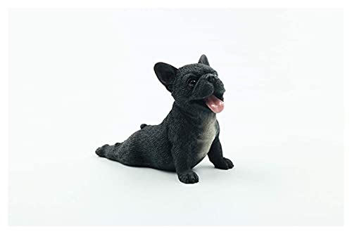 Decorazione Giardino Skulptur Statuen Ornamente Skulpturen Sprache Französische Bulldogge niedlich kleiner Rasen Dekoration Auto Simulation Tier Hund Modell Französische Kuh Reinschwarz Ja-Dekoration von SHAWLA