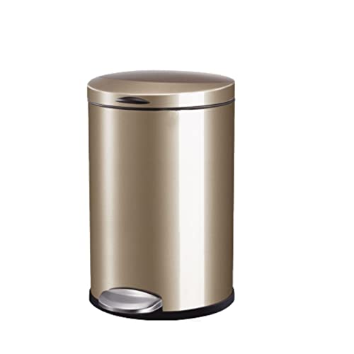 Mülleimer 5L/9L/12L Hausmülleimer mit Pedal Edelstahl Wohnzimmer mit Deckel Badezimmer Schlafzimmer Tretleuchte Luxus Küche Büro Abfallbehälter Badkorb von SHAWLA