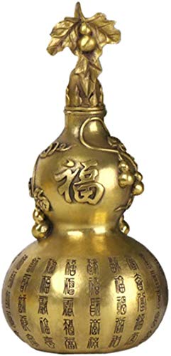 Ornamente Feng Shui Viel Glück Fu Lu Kürbis reines Kupfer Baifu Kürbis Statue Dekoration Haus Wohnzimmer Büro (12 cm) von SHAWLA