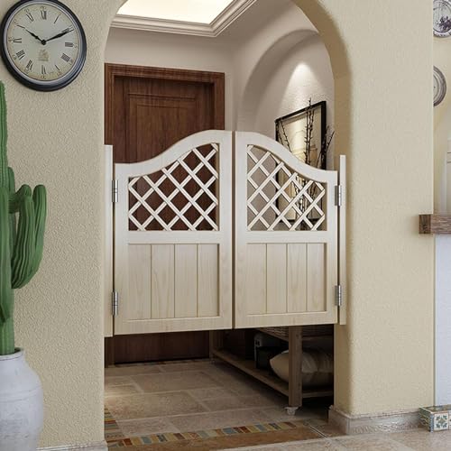 SHAWLA Doppelflügeltüren für Zuhause, hohle Türen für Kaffeezaun, Badezimmertür, Doppelfedertür (Farbe: Natur, Größe: Breite 120 cm) von SHAWLA