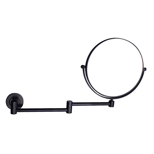 Schminkspiegel Schminkspiegel Wandmontage, 360° Drehbare Doppelseitige 3X Vergrößerung Badezimmerspiegel Runde Form Faltbare Ausziehbare Kosmetische Schminkspiegel,Gold_8inch 3X von SHAWLA