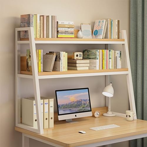 Schreibtisch Bücherregal 2-lagig Multifunktions-Arbeitsplatte Bücherregal - Verstellbare Lagerung Display Regal Organizer Regal, Leiter Bücherregal für Computer Desktop, für Zuhause Schlafsaal von SHAWLA
