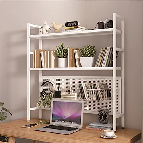 Schreibtisch-Organizer, verstellbar, 2 Ebenen: Schreibtischregal für Computer-Schreibtisch, Aufbewahrungsregal aus Holz und Metall, E von SHAWLA