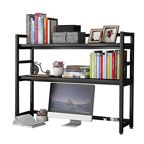 Schreibtisch-Regal-Organizer, verstellbar, 2-stöckiges Schreibtischregal für Computer-Schreibtisch, multifunktionales Regal für Arbeitsplatte von SHAWLA