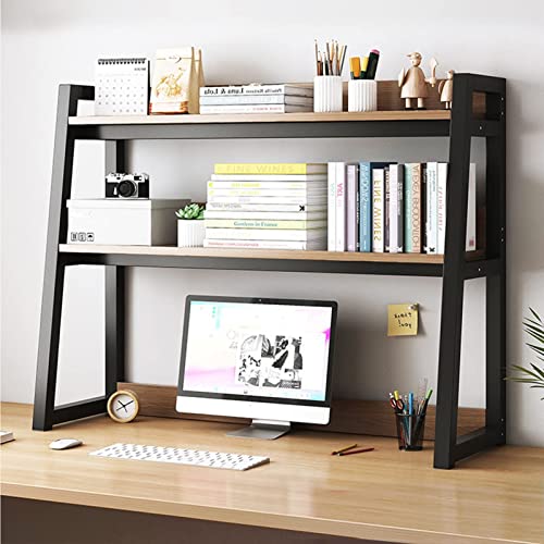 Schreibtisch-Regal mit verstellbarer Trennwand mit 2 Etagen: Schreibtisch-Aufbewahrungsregal für Schlafzimmer, Computer-Schreibtischregal, von SHAWLA