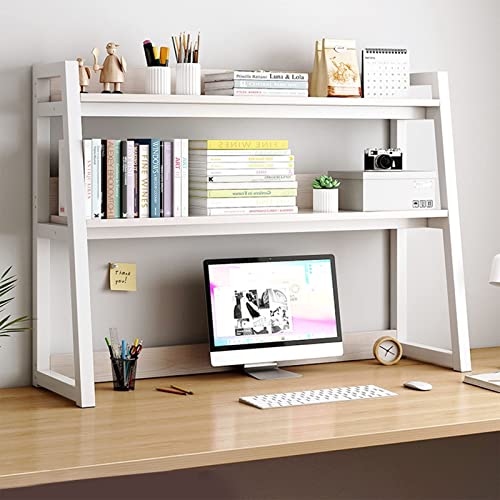 Schreibtisch-Regal: Computer-Schreibtisch, Holzarbeitsplatte, Regal-Organizer, 2-stöckiges Lagerregal, Regal von SHAWLA