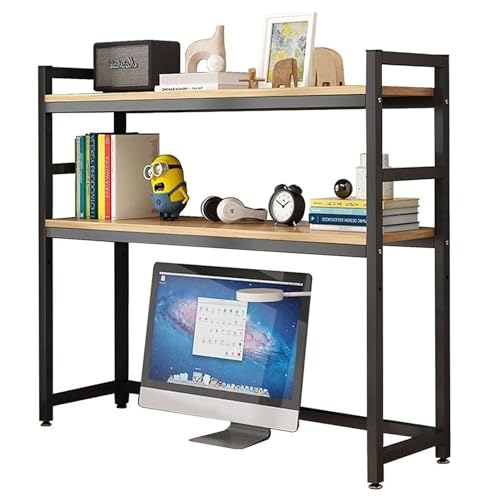 Schreibtischregal, 2-lagiges Schreibtischregal für Computer-Schreibtisch: verstellbares Schreibtischregal, Schreibtisch-Organizer aus Holz und Metall, Mehrzweckregal Schreibtischregal, 2-lagiges Schreibtischregal für Computer-Schreibtisch: verstellbares Schreibtischregal, Schreibtisch-Organizer aus Holz und Metall, Mehrzweckregal von SHAWLA