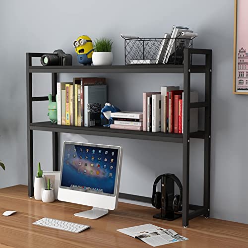 Schreibtischregal 2-stöckiges Schreibtischregal für Computer-Schreibtisch, verstellbares Regal für Arbeitsplatte, Leiter mit Stahlrahmen, Organizerregal für Arbeitsplatte, E von SHAWLA