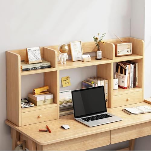 Schreibtischregal aus Holz für Büro, Schreibtischregal, Mehrzweckregal aus Holz für Arbeitsplatte, Schreibtischregal für Computer ind von SHAWLA