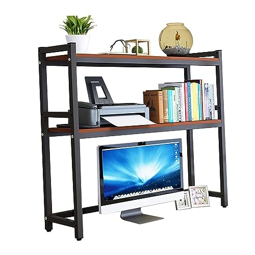 Schreibtischregal aus Schmiedeeisen mit 2 Ebenen: Schreibtischregal für Industriecomputer, Mehrzweck-Schreibtisch-Organizer, Regal von SHAWLA