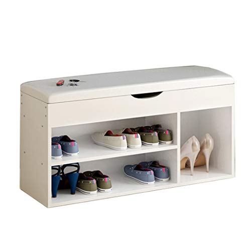 Schuhschrank Schuhregale Schuhregal, Vertikaler Abschnitt Ersatz Eimer Holzsitz Doppel Ablagerung Sofa Eingang Ruhe Wohnzimmer Balkon Flur 4 Farbe Optional 80cm*30cm*45cm (Weiß) von SHAWLA