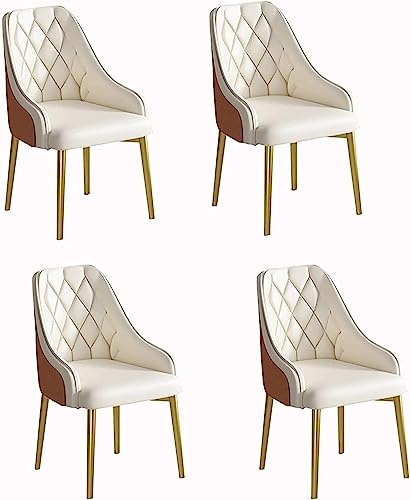 Stuhl Esszimmerstühle 4er Set Leder Loungesessel mit Metallbeinen für Esszimmerstühle (Color : Standard) von SHAWLA