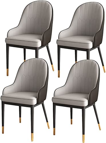 Stuhl Moderne Esszimmerstühle 4er Set Hochlehner Weicher Sitz PU Leder Wohnzimmer Stühle mit Metallbeinen Küche Loungesessel (Color : E) von SHAWLA