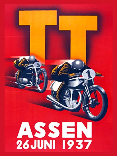 Metall Vintage Retro Shabby Chic Blechschild TT Racing Assen 26?Juni 1937?Wandplakette (2886) von SHAWPRINT