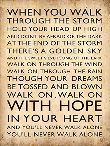 SHAWPRINT YNWA Metallschild Vintage Shabby Chic Stil YNWA Dekoratives Blechschild (267 mm x 200 mm) von SHAWPRINT