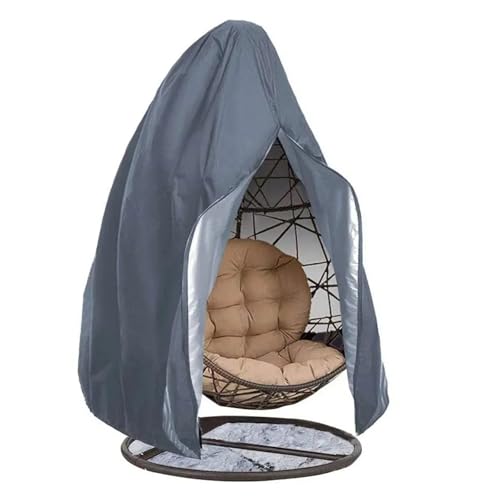 210D Patio Hanging Egg Chair Cover Wasserdichter Swing Mit Reißverschluss Perfekt For Garten Und Terrasse für Eierschalenstühle(Gray,L 230x200CM) von SHBHWS