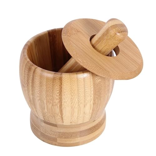 Bambus Stößel Mahlschüssel Set Holz Knoblauch Pugging Topf Mörser Und Sockel Schüssel Küche Gewürz Pfeffermühle Werkzeuge Zum Zerkleinern(C) von SHBHWS