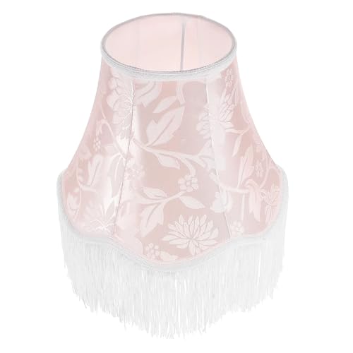 Blume Retro Fransen Lampe Schatten Vintage Schreibtisch Licht Abdeckung Tuch Tisch Schattierungen Nacht Stoff Lampenschirm Für Tisch-, Steh- und Deckenleuchten(Pink) von SHBHWS