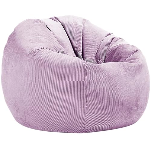 Cord Sitzsack Abdeckung Ohne Füllstoff Pouf Stuhl Puff Salon Ecke Sitz Spiel Film Sac Zum Entspannen im Freien und drinnen(Purple,D100-3.3ft-Cover) von SHBHWS