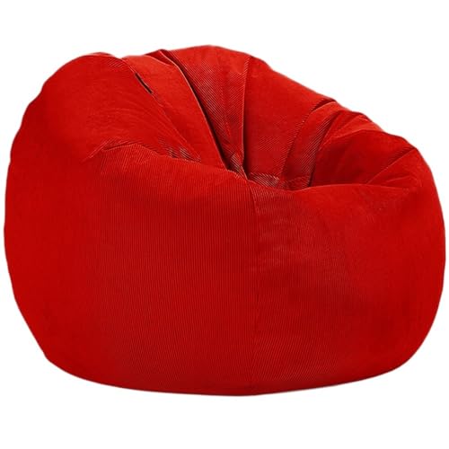 Cord Sitzsack Abdeckung Ohne Füllstoff Pouf Stuhl Puff Salon Ecke Sitz Spiel Film Sac Zum Entspannen im Freien und drinnen(Red,D100-3.3ft-Cover) von SHBHWS