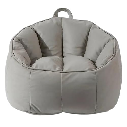 Erwachsene Kinder Kunstleder Pouf Sitzsack Stuhlbezug Kein Füllstoff Puff Couch Sessel Zum Entspannen im Freien und drinnen(Grey) von SHBHWS