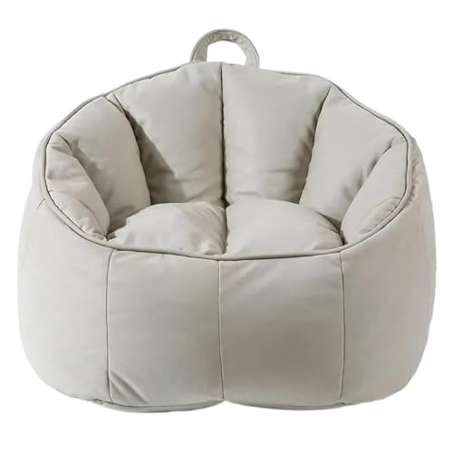 Erwachsene Kinder Kunstleder Pouf Sitzsack Stuhlbezug Kein Füllstoff Puff Couch Sessel Zum Entspannen im Freien und drinnen(Silvery) von SHBHWS