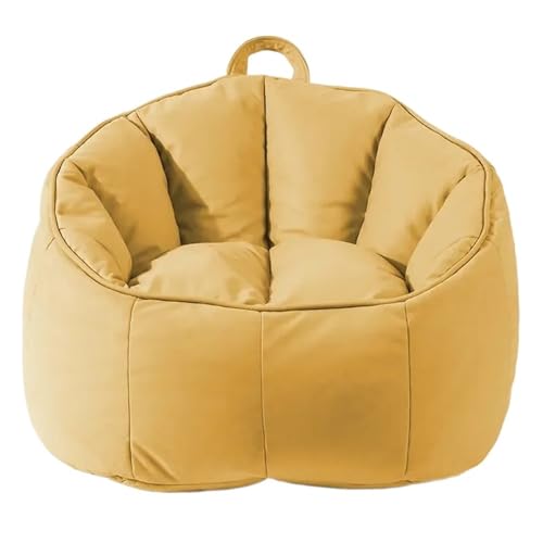 Erwachsene Kinder Kunstleder Pouf Sitzsack Stuhlbezug Kein Füllstoff Puff Couch Sessel Zum Entspannen im Freien und drinnen(Yellow) von SHBHWS