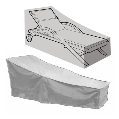 Garten Balkon Chaise Shed Sonnenschirm wasserdichtes Polyester Gartenmöbel Liege Staubschutz Allzweck Für Gartensofa, Tisch und Stühle(Grey,198x90x41x84cm) von SHBHWS