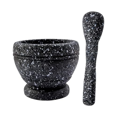 Gewürzmahl-Set, Mörser und Stößel, tragbares Mehrzweck-Knoblauchstampfer-Set, manueller Knoblauchwolf for Nüsse, Sauce, Ingwer Zum Zerkleinern(With granite pattern) von SHBHWS