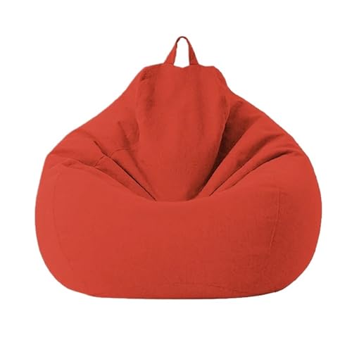 Große Sitzsackabdeckung aus Baumwollleinen ohne Füllstoff Ecksitz Fauler Sitzsack Stuhl Pouf Salon Ottoman Puff Liege Sac Zum Entspannen im Freien und drinnen(Color1,2.3ft-D70cm-cover) von SHBHWS