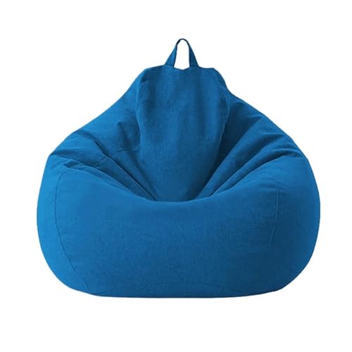 Große Sitzsackabdeckung aus Baumwollleinen ohne Füllstoff Ecksitz Fauler Sitzsack Stuhl Pouf Salon Ottoman Puff Liege Sac Zum Entspannen im Freien und drinnen(Color10,3ft-D90cm-cover) von SHBHWS