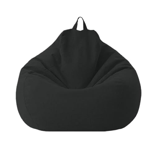 Große Sitzsackabdeckung aus Baumwollleinen ohne Füllstoff Ecksitz Fauler Sitzsack Stuhl Pouf Salon Ottoman Puff Liege Sac Zum Entspannen im Freien und drinnen(Color11,3.3ft-D100cm-cover) von SHBHWS