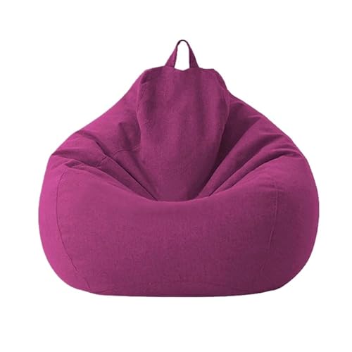 Große Sitzsackabdeckung aus Baumwollleinen ohne Füllstoff Ecksitz Fauler Sitzsack Stuhl Pouf Salon Ottoman Puff Liege Sac Zum Entspannen im Freien und drinnen(Color12,3.3ft-D100cm-cover) von SHBHWS