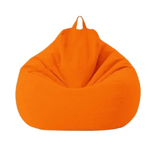 Große Sitzsackabdeckung aus Baumwollleinen ohne Füllstoff Ecksitz Fauler Sitzsack Stuhl Pouf Salon Ottoman Puff Liege Sac Zum Entspannen im Freien und drinnen(Color13,2.3ft-D70cm-cover) von SHBHWS