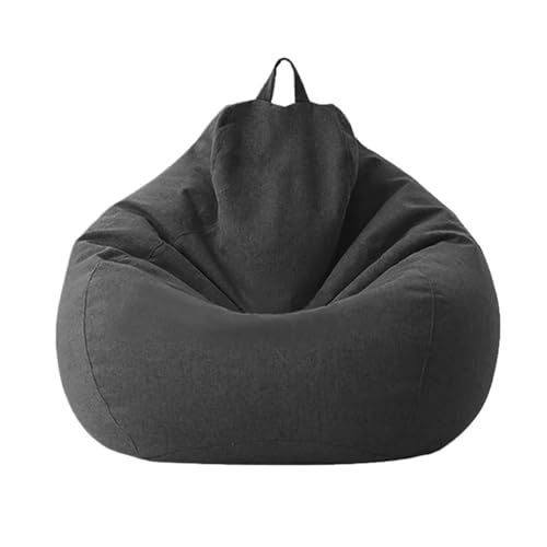 Große Sitzsackabdeckung aus Baumwollleinen ohne Füllstoff Ecksitz Fauler Sitzsack Stuhl Pouf Salon Ottoman Puff Liege Sac Zum Entspannen im Freien und drinnen(Color14,2.3ft-D70cm-cover) von SHBHWS