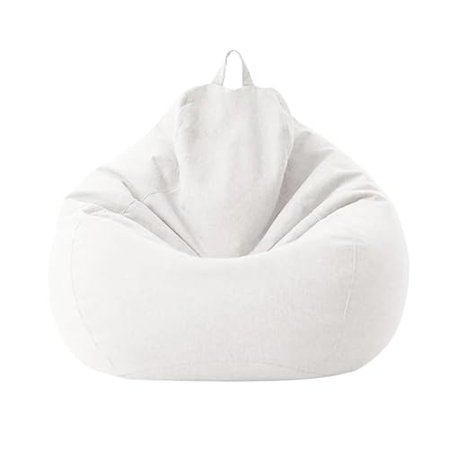 Große Sitzsackabdeckung aus Baumwollleinen ohne Füllstoff Ecksitz Fauler Sitzsack Stuhl Pouf Salon Ottoman Puff Liege Sac Zum Entspannen im Freien und drinnen(Color16,2.3ft-D70cm-cover) von SHBHWS